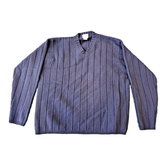 J.Crew Men's XL‎ Black Lambswool V-Neck Sweater Long Sleeve Pullover - Picture 1 of 3